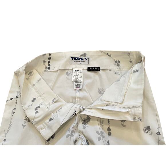 Tark 1 Paris Stretch White, Gray Floral Pants, Size M - Picture 4 of 14